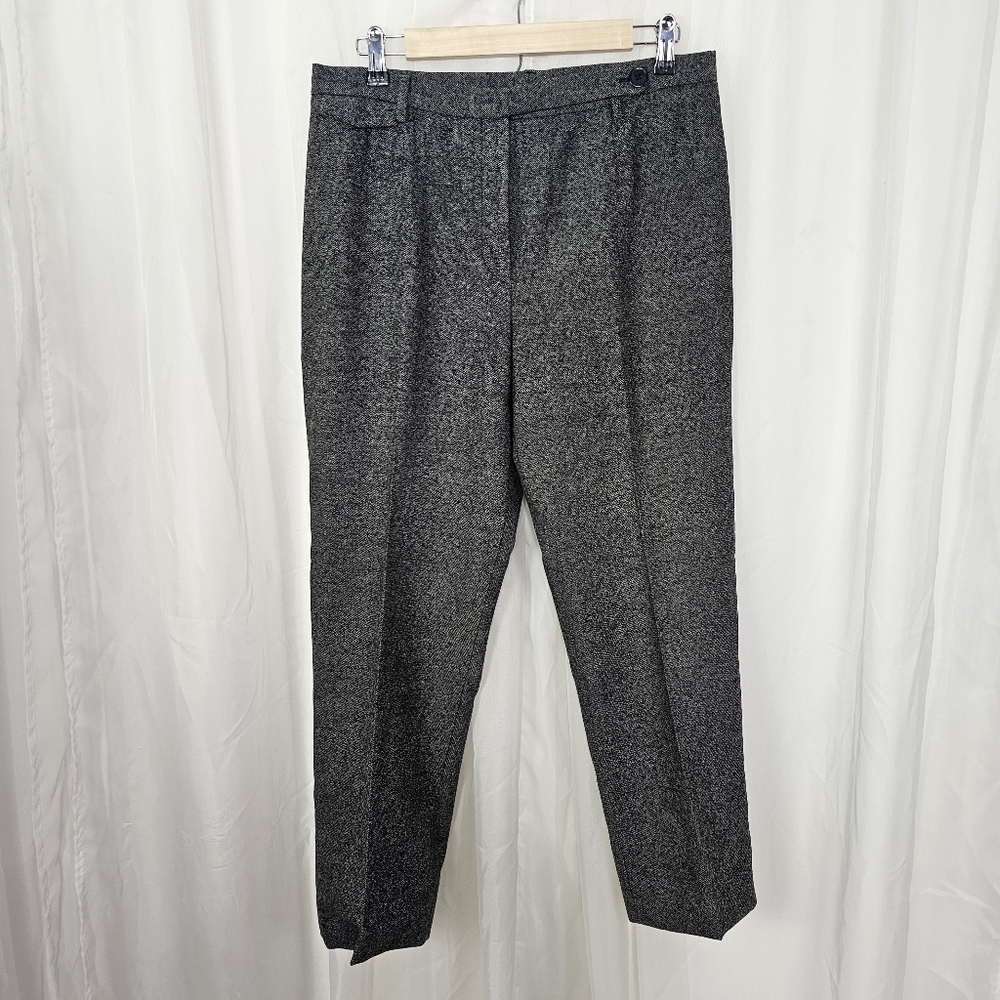Bernard Zins For Saks Gray Wool Straight Leg Trouser Size 10